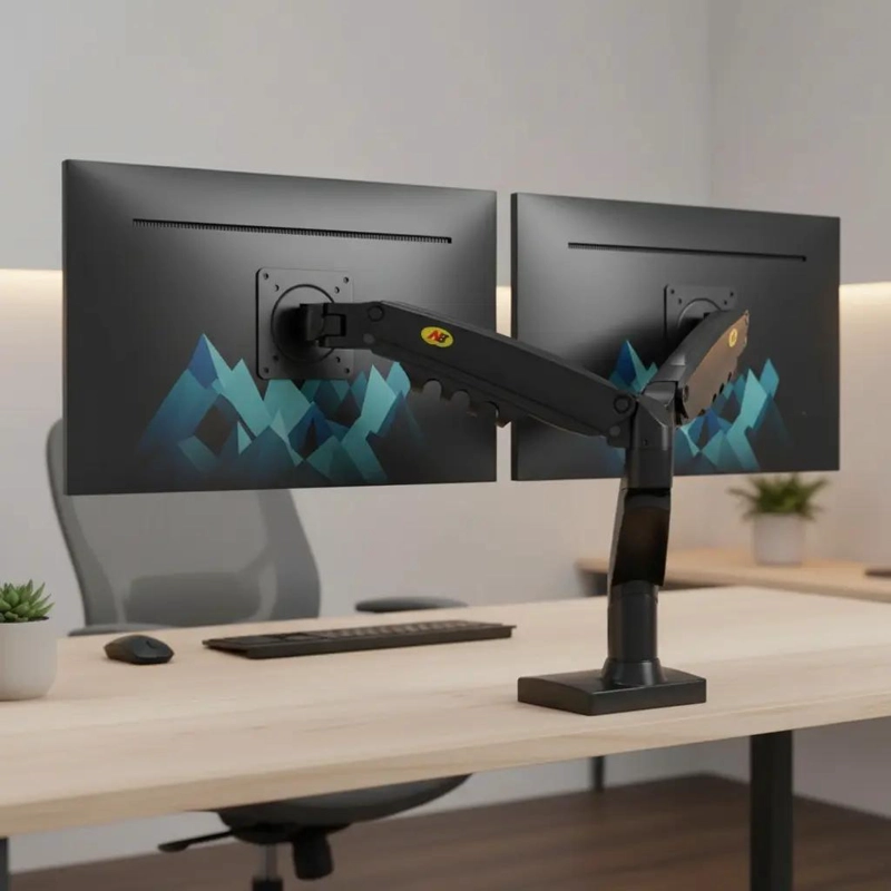 SOPORTE DOBLE ERGONOMICO PARA TV O MONITOR DE 17 A 27 PULGADAS - 5