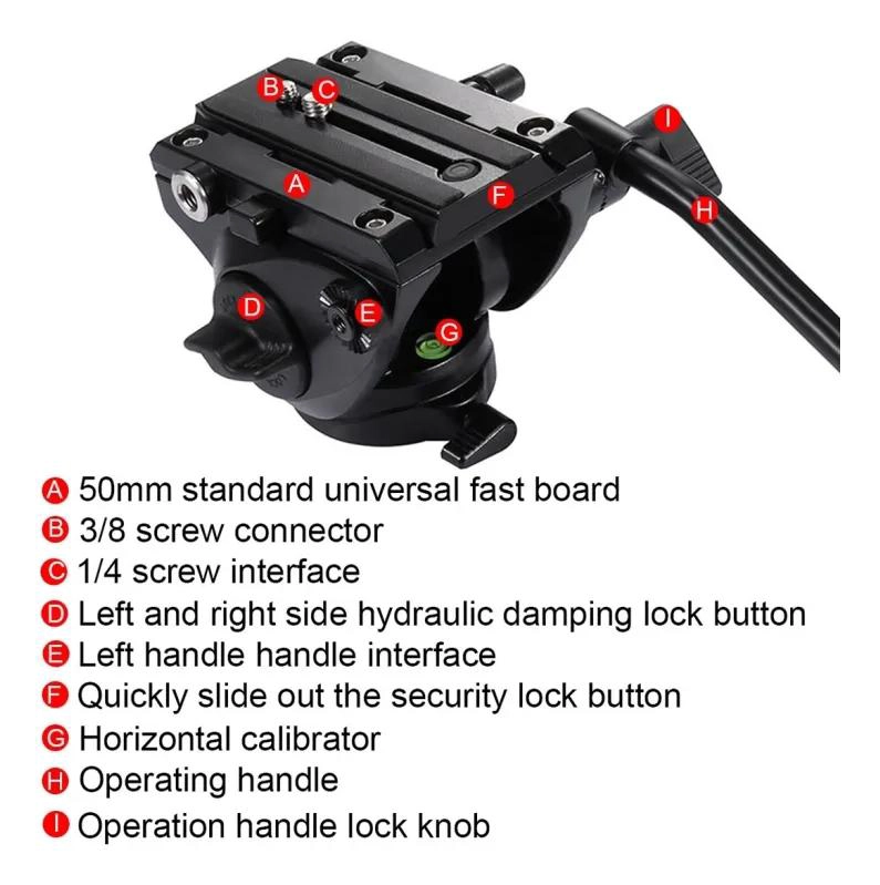 CABEZAL FLUIDO PARA TRIPODE CON MOVIMIENTO SUAVE Y CONTROL PRECISO - 8