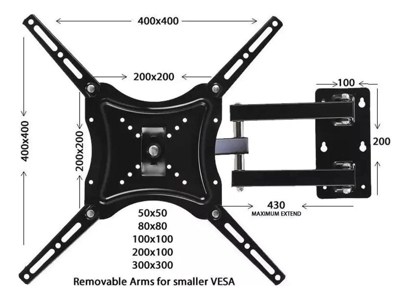 SOPORTE DE PARED PARA TV AJUSTABLE DE 32 A 65 PULGADAS - 5