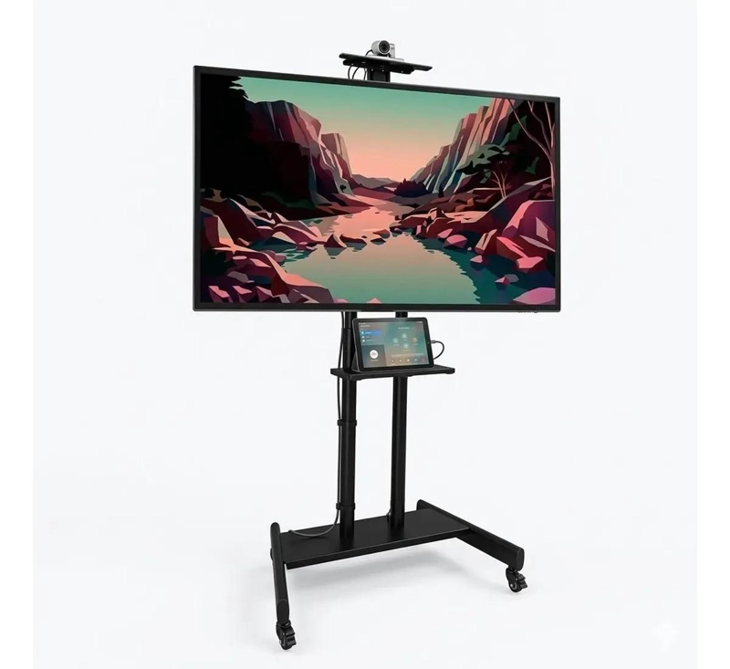 SOPORTE DE TV TIPO PEDESTAL CON RUEDAS AJUSTABLE PARA PANTALLAS DE 35 A 75 - 1