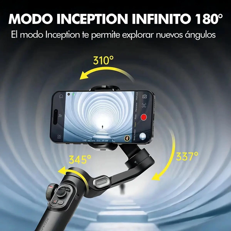 ESTABILIZADOR PLEGABLE DE 3 EJES PARA CELULARES CON SEGUIMIENTO INTELIGENTE - 6