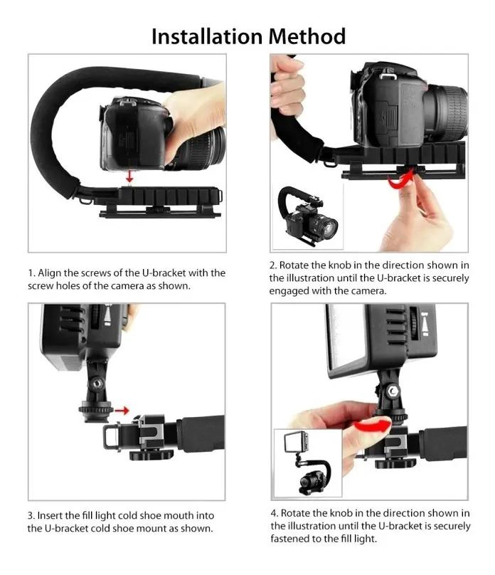 ESTABILIZADOR PARA CAMARA Y SMARTPHONE CON LUZ Y MICROFONO - 5