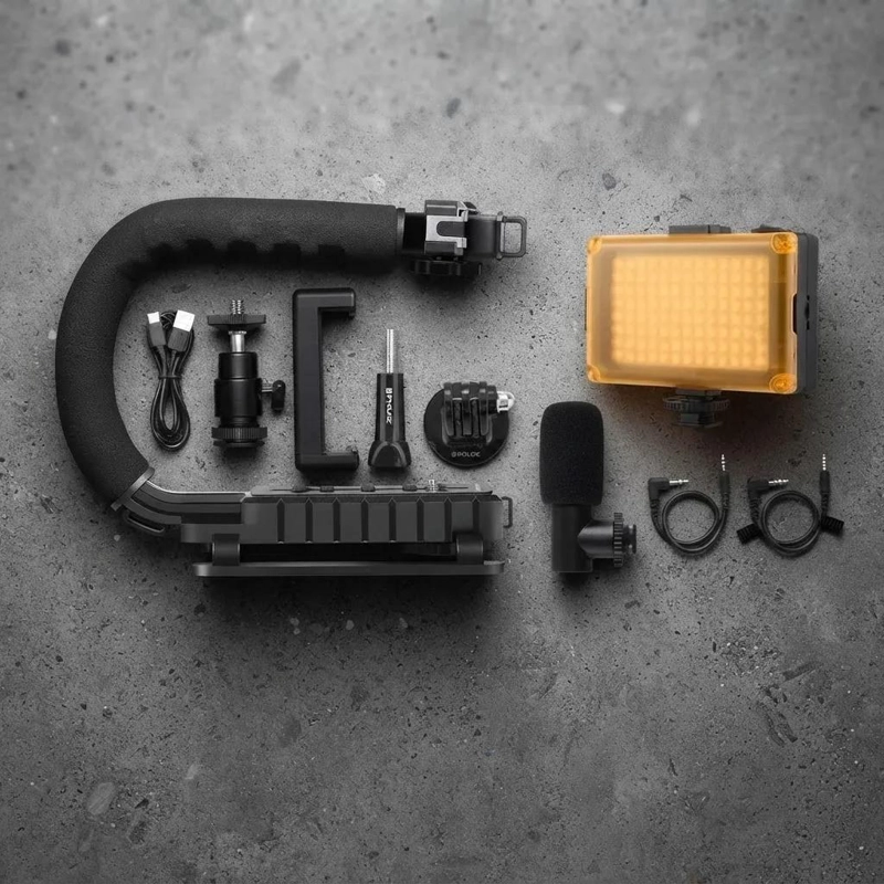 ESTABILIZADOR PARA CAMARA Y SMARTPHONE CON LUZ Y MICROFONO - 6