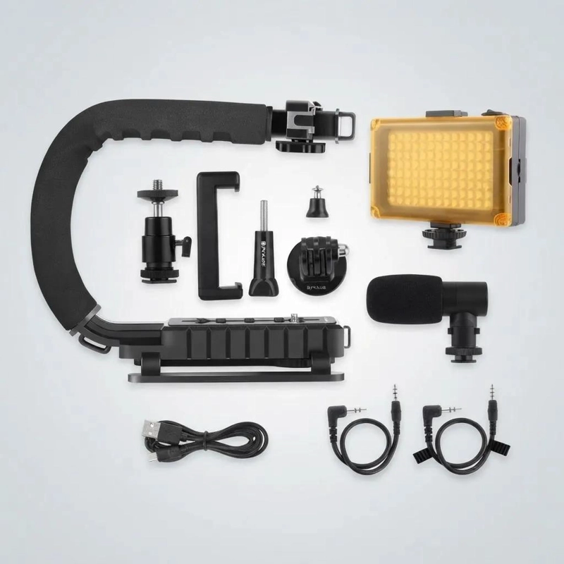 ESTABILIZADOR PARA CAMARA Y SMARTPHONE CON LUZ Y MICROFONO - 8