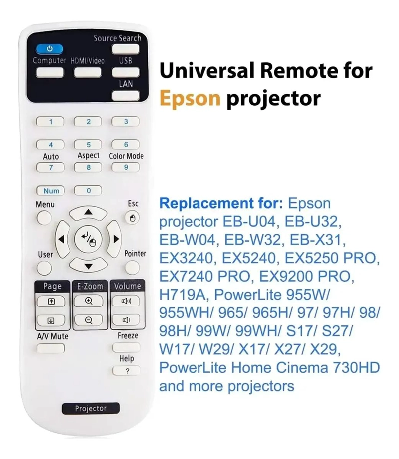 CONTROL REMOTO UNIVERSAL PARA PROYECTORES EPSON - 6