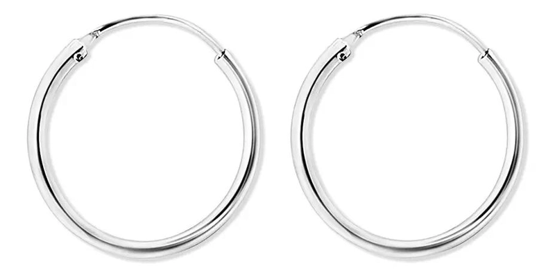 AROS DE PLATA 925 HIPOALERGE NICOS DE 25 MM PARA USO DIARIO - 1