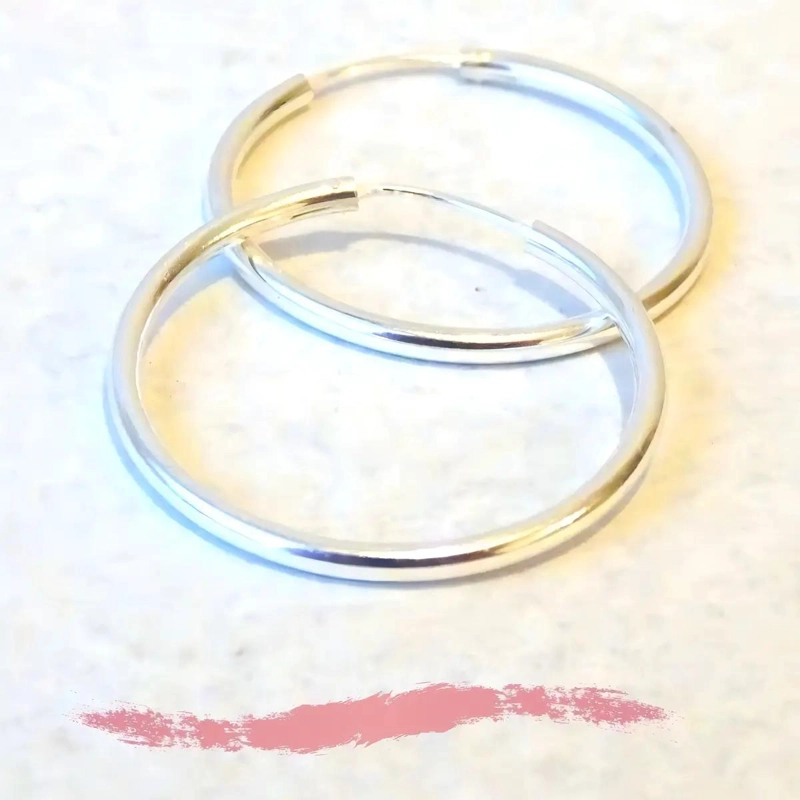 AROS DE PLATA 925 HIPOALERGE NICOS DE 25 MM PARA USO DIARIO - 4