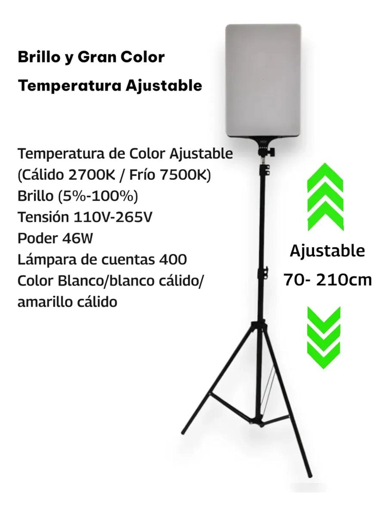 LAMPARA LED DE 16 PULGADAS CON TRIPODE Y LUZ AJUSTABLE - 2