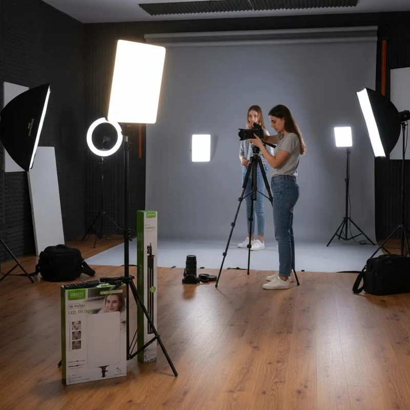 LAMPARA LED DE 16 PULGADAS CON TRIPODE Y LUZ AJUSTABLE - 4