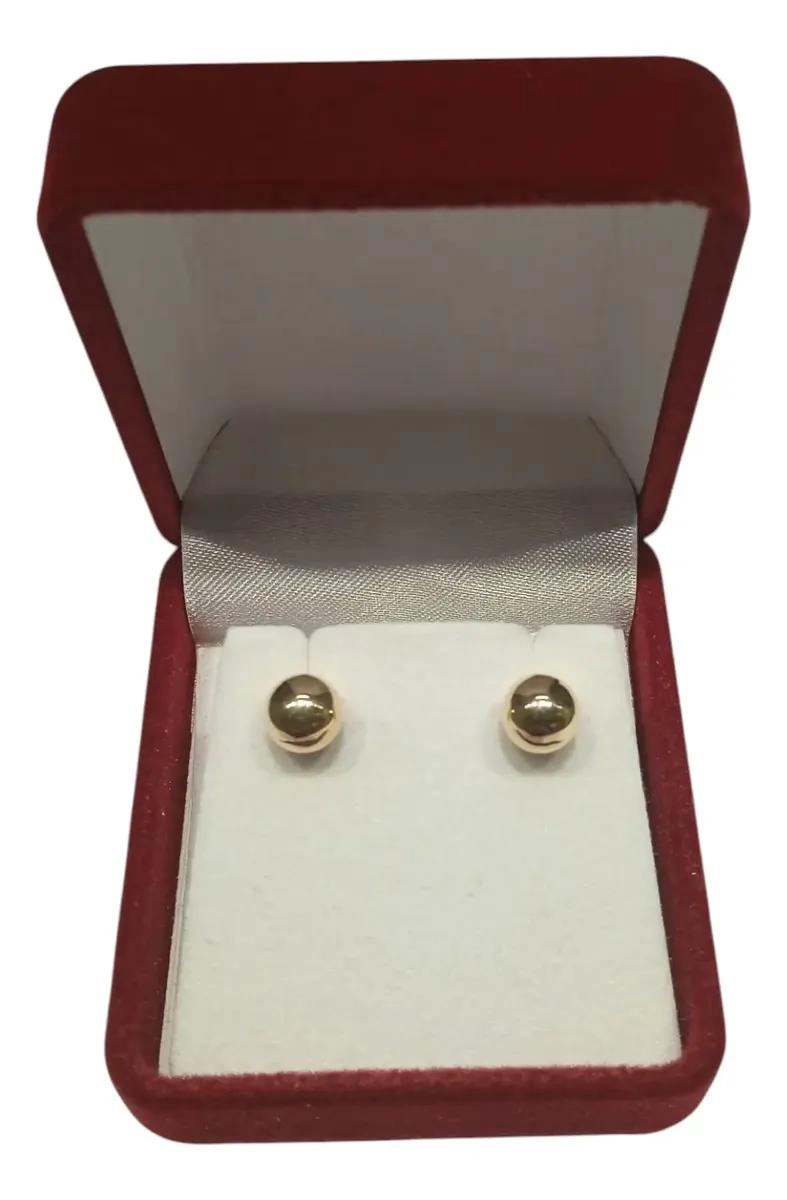 AROS DE ORO DE 18 KILATES CON DISEÑO DE BOLITAS DE 6 MM - 3