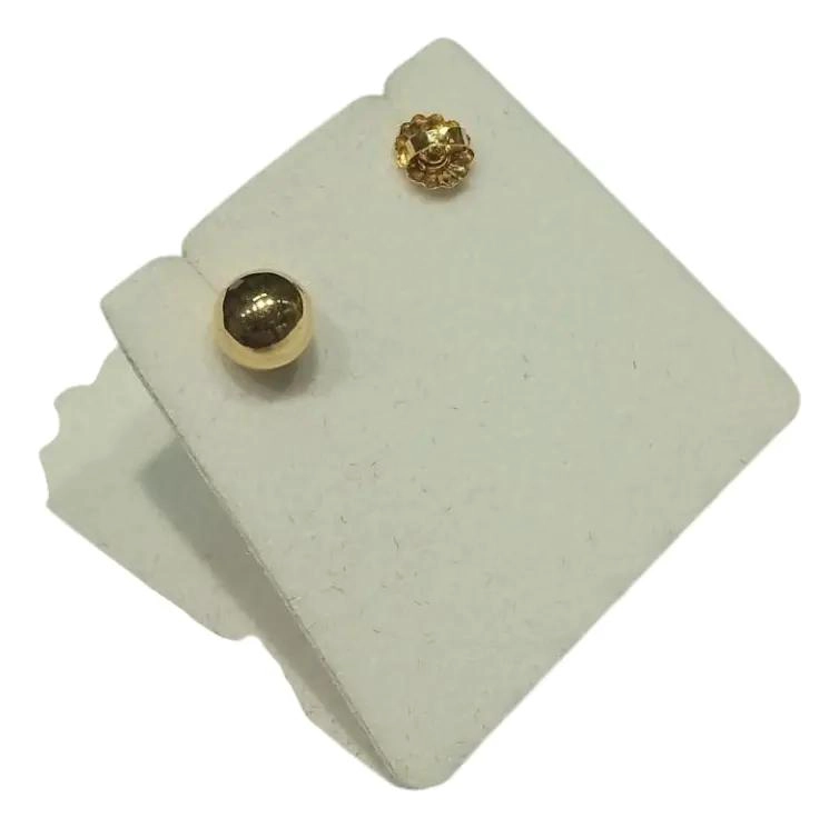AROS DE ORO DE 18 KILATES CON DISEÑO DE BOLITAS DE 6 MM - 4
