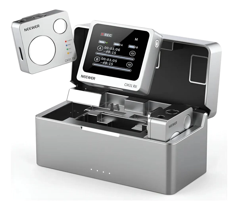 MICROFONO LAVALIER INALAMBRICO CON 8GB Y ALCANCE DE 250M - 1