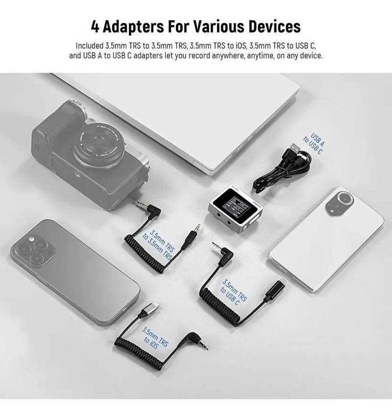 MICROFONO LAVALIER INALAMBRICO CON 8GB Y ALCANCE DE 250M - 2