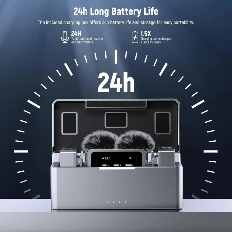 MICROFONO LAVALIER INALAMBRICO CON 8GB Y ALCANCE DE 250M - 3