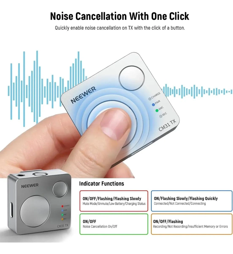 MICROFONO LAVALIER INALAMBRICO CON 8GB Y ALCANCE DE 250M - 4