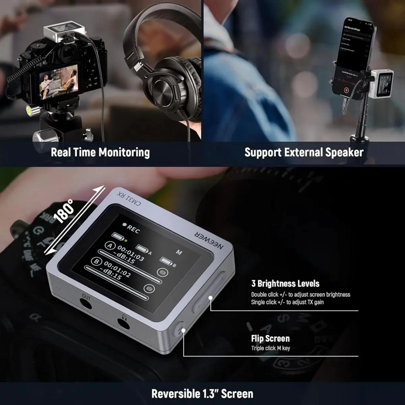 MICROFONO LAVALIER INALAMBRICO CON 8GB Y ALCANCE DE 250M - 7