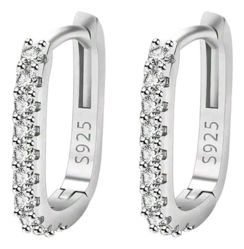 PENDIENTES DE ARO CON CRISTAL CHAPADOS EN PLATA 925 - 3