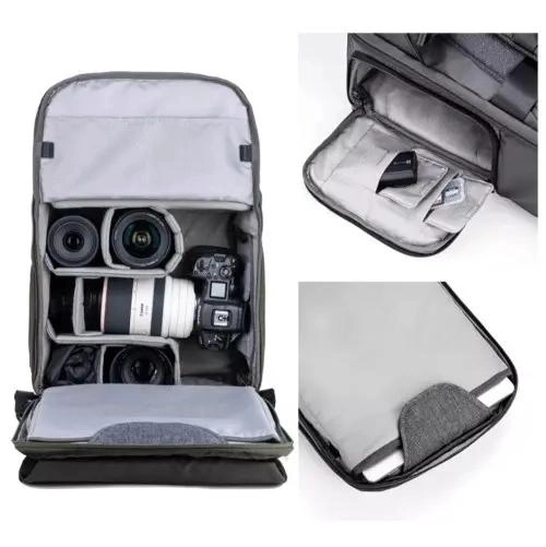 MOCHILA COMPACTA PARA FOTOGRAFIA Y ACCESORIOS CON COMPARTIMENTOS - 4