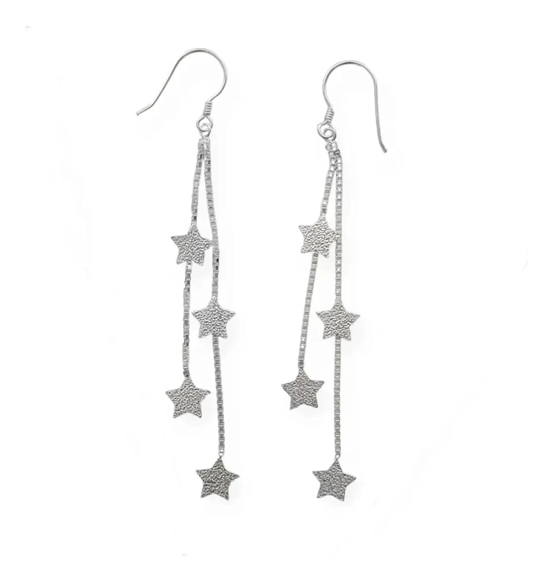 SET DE AROS Y COLLAR DE ESTRELLAS EN PLATA FINA 925 - 3
