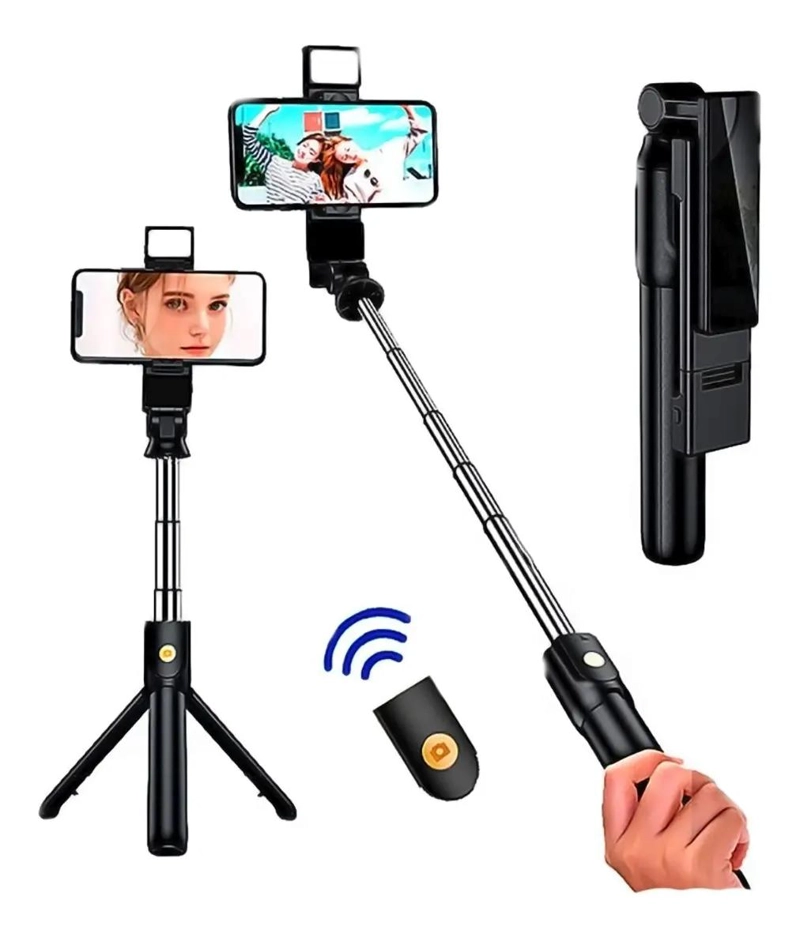 PALO SELFIE CON LUZ LED Y TRIPODE 3 EN 1 DE 100 CM - 1