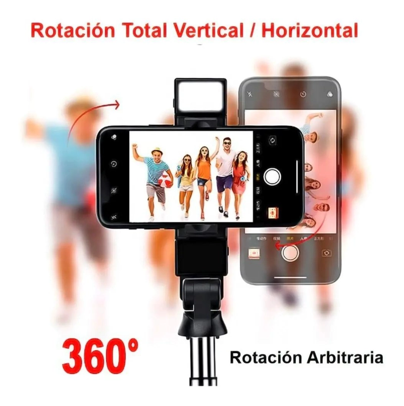PALO SELFIE CON LUZ LED Y TRIPODE 3 EN 1 DE 100 CM - 4