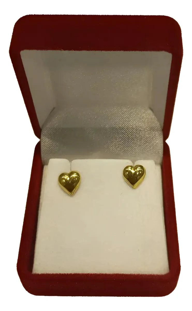 AROS DE ORO 18 KILATES EN FORMA DE CORAZON MEDIANOS - 2