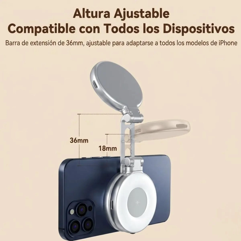 KIT DE VLOGGING CON EMPUÑADURA Y LUZ LED AJUSTABLE - 9