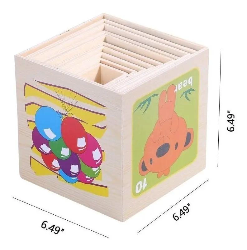 TORRE DE CUBOS DE MADERA PARA APILAR Y APRENDER - 6