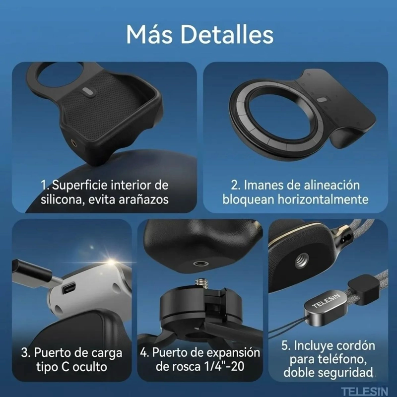 SOPORTE MAGNE TICO ERGONOMICO PARA CELULAR CON CONTROL REMOTO - 10