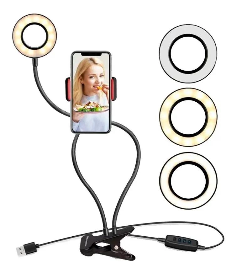 ARO LED REGULABLE DE 9 CM CON BASE PARA CELULAR - 1
