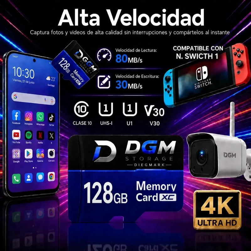 KIT DE ALMACENAMIENTO MICRO SDXC 128GB CON ADAPTADOR Y LECTOR - 8
