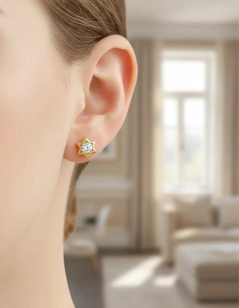 AROS DE ORO 18 KTES CON CIRCONES ABRIDORES ELEGANTES - 1