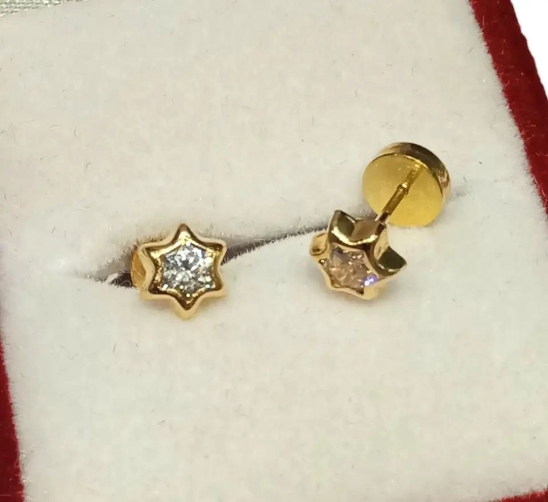 AROS DE ORO 18 KTES CON CIRCONES ABRIDORES ELEGANTES - 3