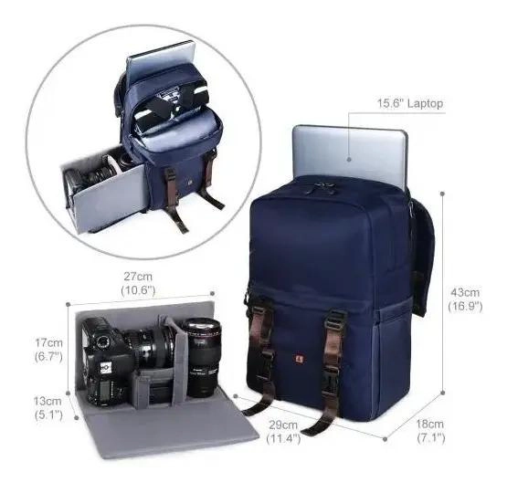 MOCHILA IMPERMEABLE PARA FOTOGRAFIA CON AMPLIO ESPACIO INTERIOR - 6