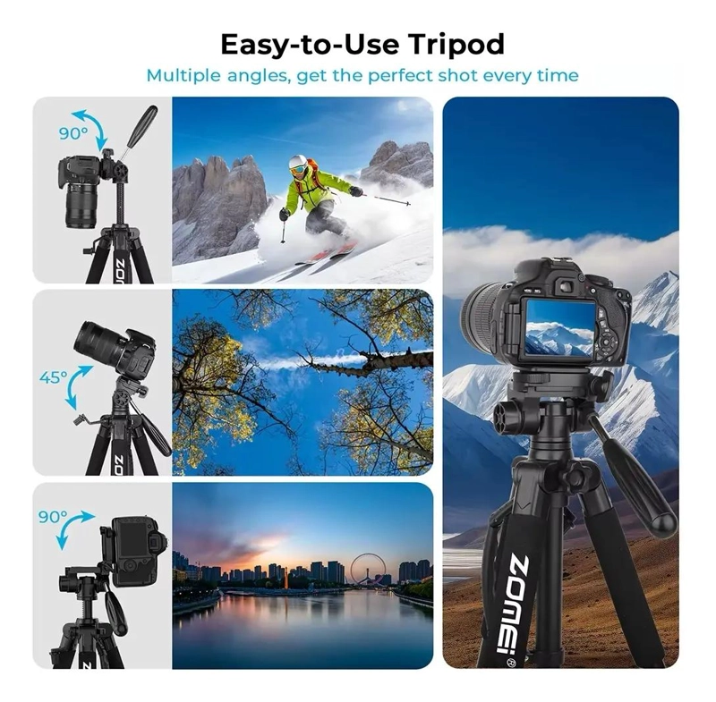 TRIPODE PROFESIONAL PARA FOTOGRAFIA Y VIDEO CON AJUSTES VERSATILES - 5