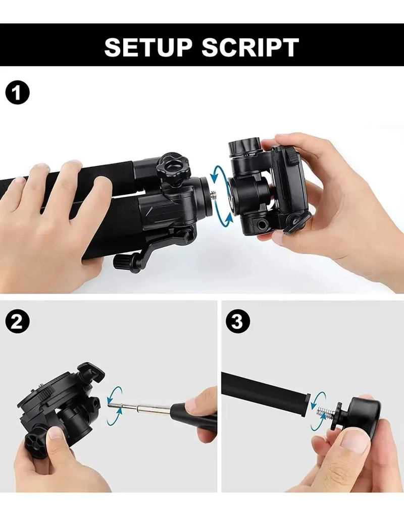 TRIPODE PROFESIONAL PARA FOTOGRAFIA Y VIDEO CON AJUSTES VERSATILES - 6