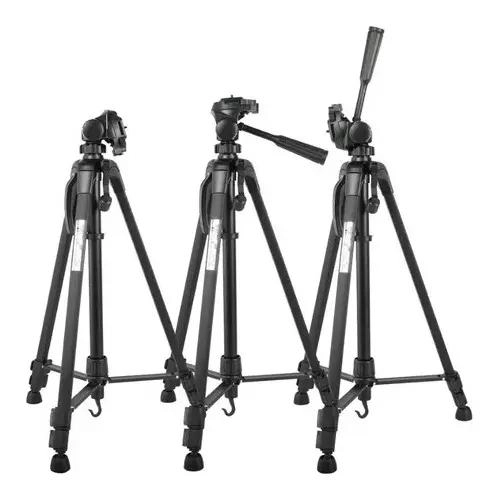 TRIPODE PROFESIONAL NEGRO PARA CAMARA Y SOPORTE DE CELULAR - 4