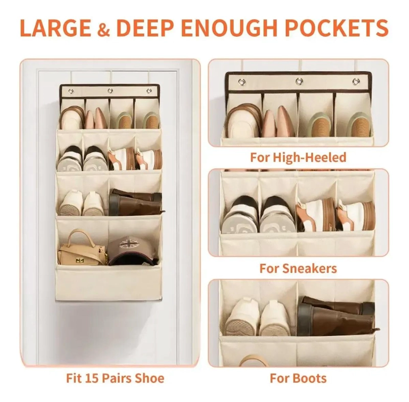 ORGANIZADOR COLGANTE DE ZAPATOS CON 11 BOLSILLOS PARA PUERTA - 5