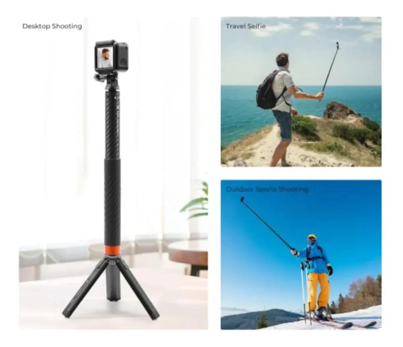 PALO PARA SELFIES DE FIBRA DE CARBONO 127 CM PARA CAMARAS DE ACCION - 5