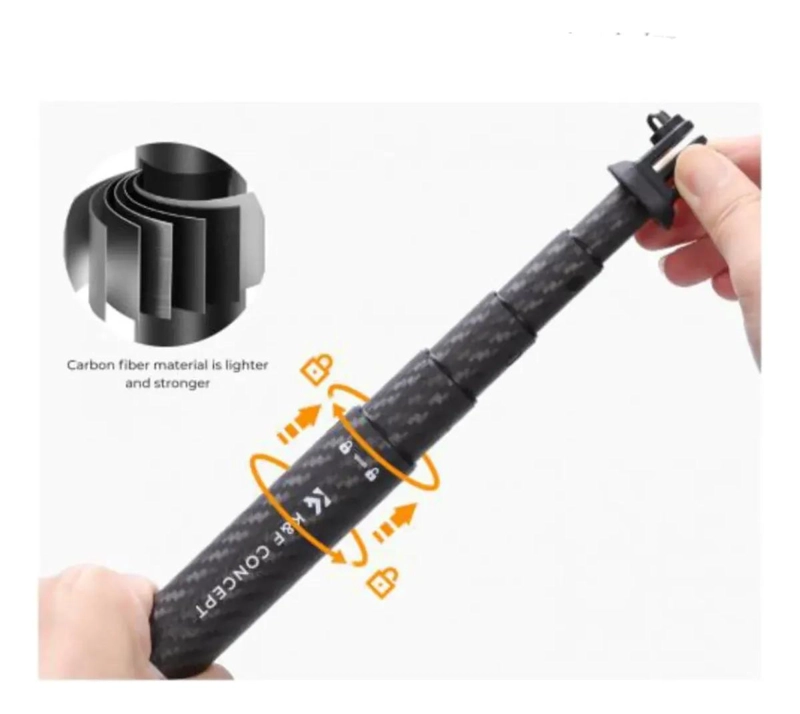 PALO PARA SELFIES DE FIBRA DE CARBONO 127 CM PARA CAMARAS DE ACCION - 6