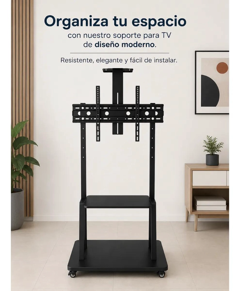 SOPORTE METALICO MOVIL PARA TELEVISORES DE 32 A 75 PULGADAS - 4