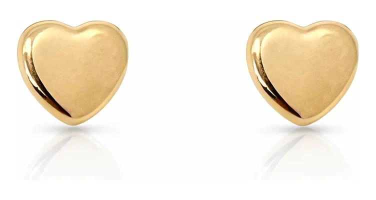 AROS ABRIDORES CORAZON 5.5 MM EN ORO LAMINADO DE 14 KILATES - 2