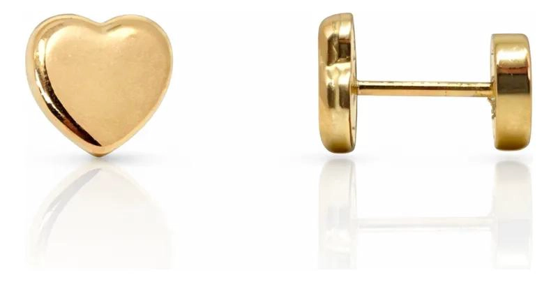 AROS ABRIDORES CORAZON 5.5 MM EN ORO LAMINADO DE 14 KILATES - 3