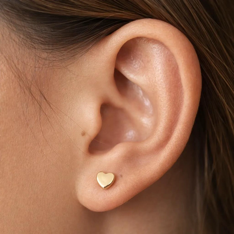 AROS ABRIDORES CORAZON 5.5 MM EN ORO LAMINADO DE 14 KILATES - 5