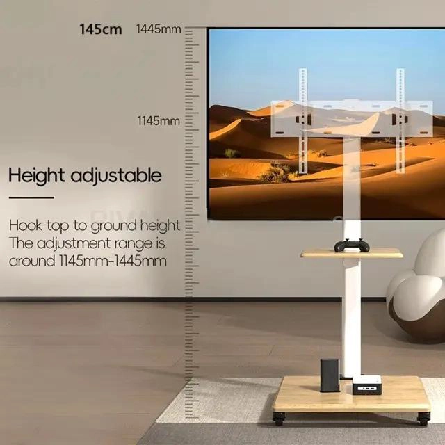 SOPORTE MOVIL PARA TV CON RUEDAS Y BASE PEDESTAL - 3