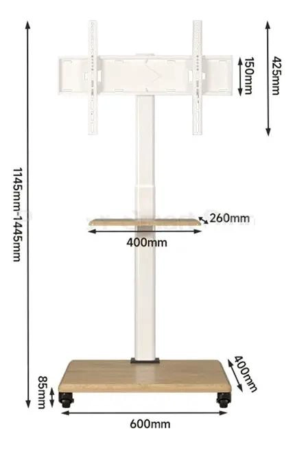 SOPORTE MOVIL PARA TV CON RUEDAS Y BASE PEDESTAL - 6