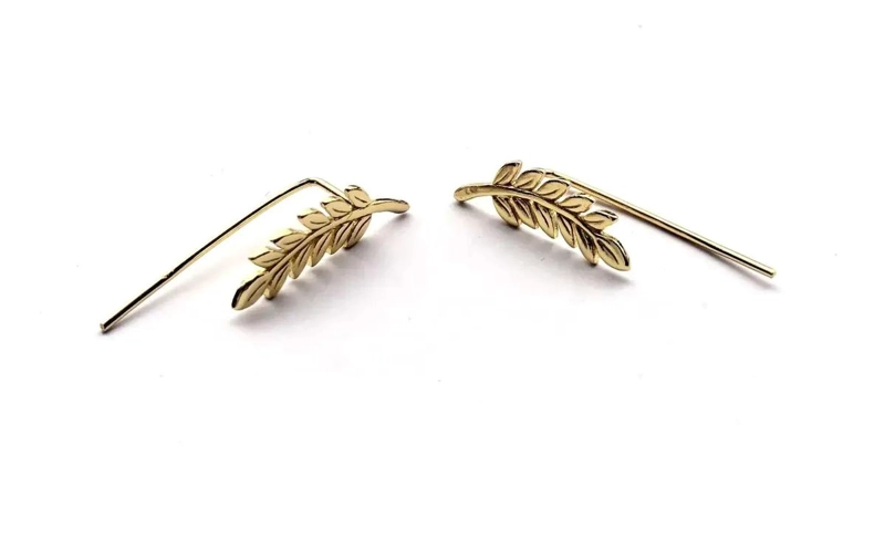 AROS TREPADORES DE ESPIGA EN PLATA BAÑADA EN ORO - 1
