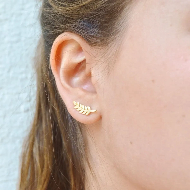 AROS TREPADORES DE ESPIGA EN PLATA BAÑADA EN ORO - 4