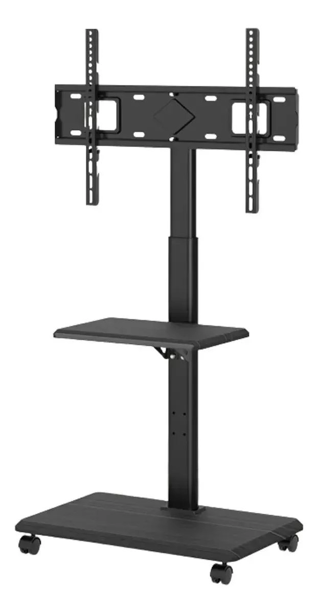 SOPORTE MOVIL PARA TV CON RUEDAS Y ESTANTE AJUSTABLE - 1