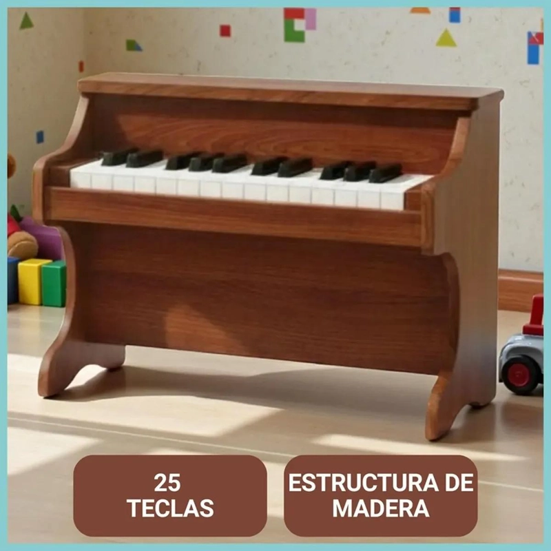 PIANO INFANTIL DE MADERA CON 25 TECLAS PARA NIÑOS - 4